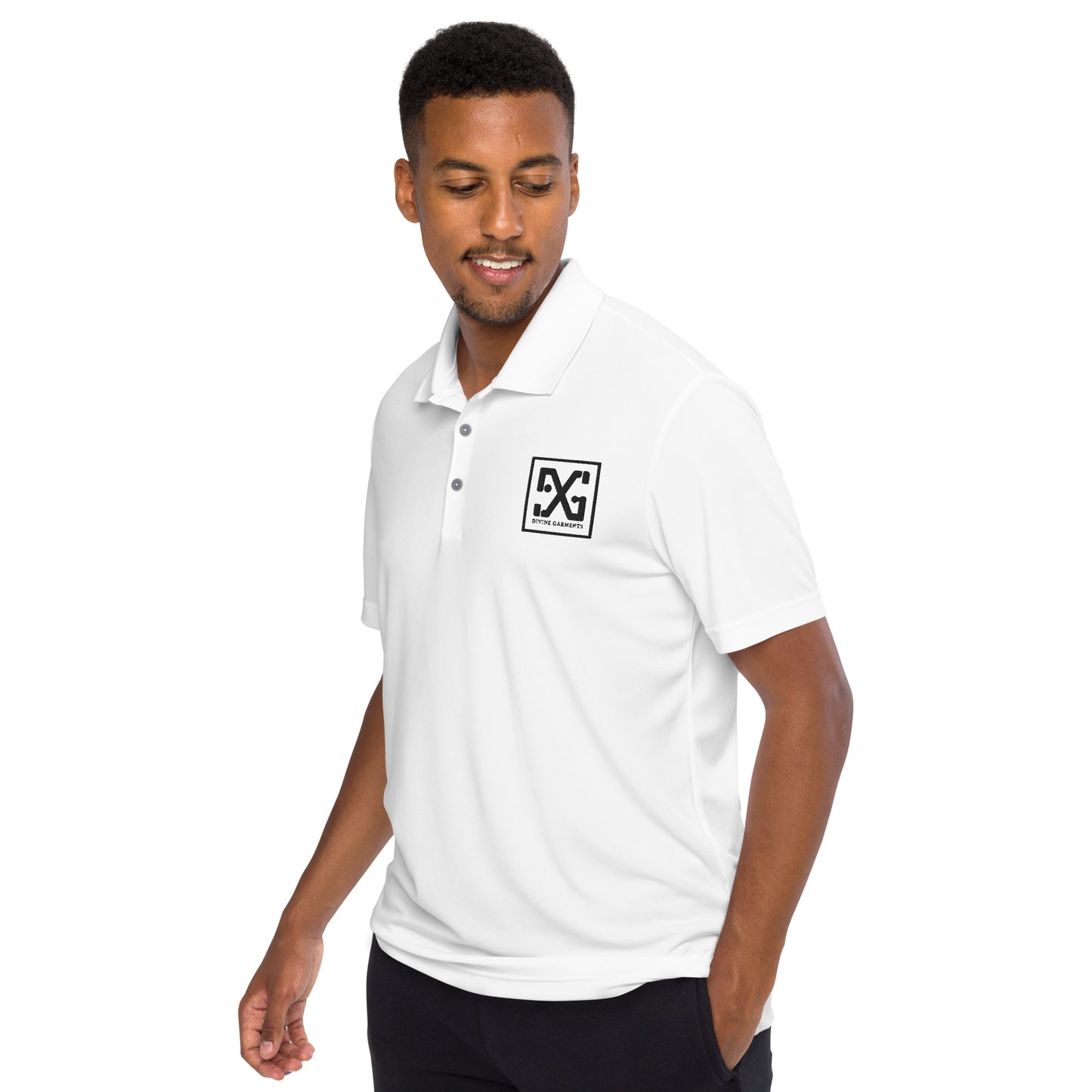 Elevate your style and performance with the Divine Garments x adidas Performance Polo