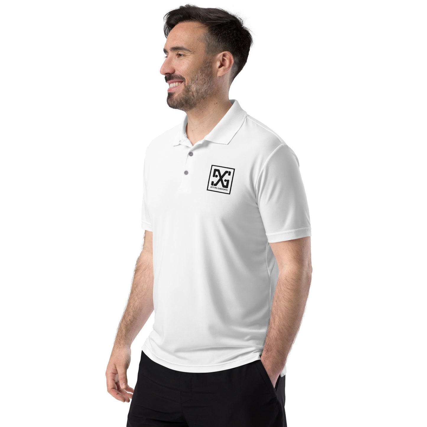 Elevate your style and performance with the Divine Garments x adidas Performance Polo