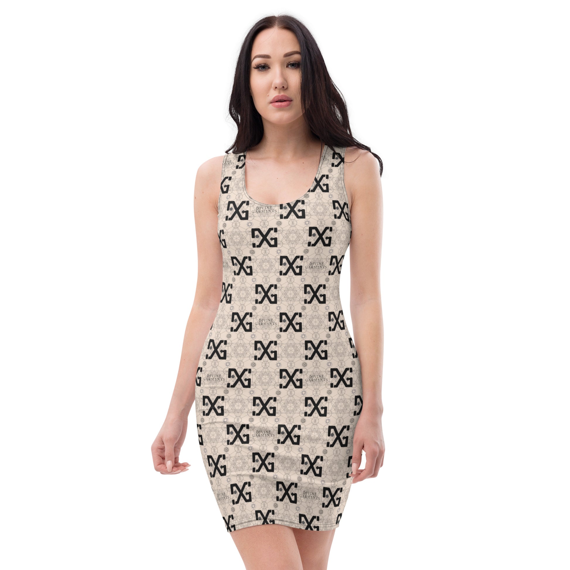 Elevate your style and embrace the power of sacred geometry with our Divine Garments signature fitted dress!