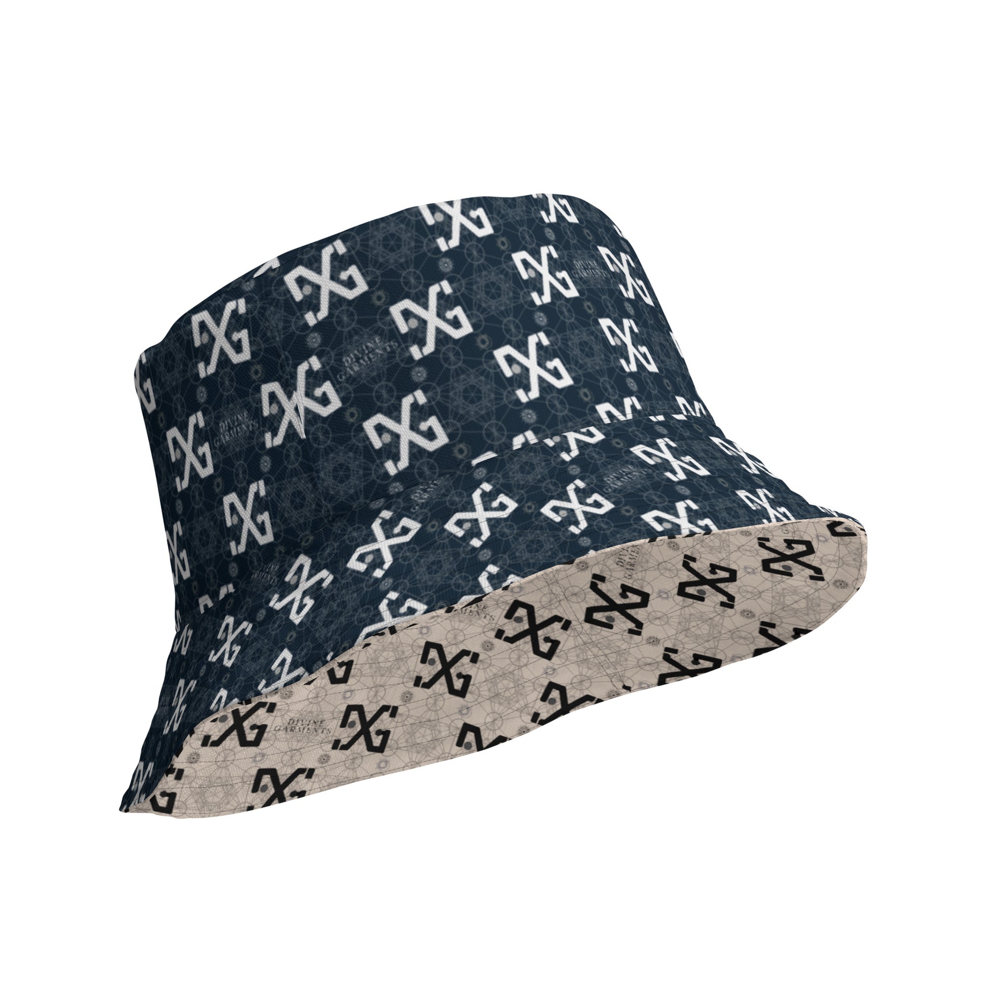 Introducing the ultimate streetwear accessory: the Divine Garments Reversible Bucket Hat! Proudly featuring the signature DG sacred geometry design, and inspired by the ancient Metatron's cube, this hat serves as a powerful symbol of protection and positive energy.