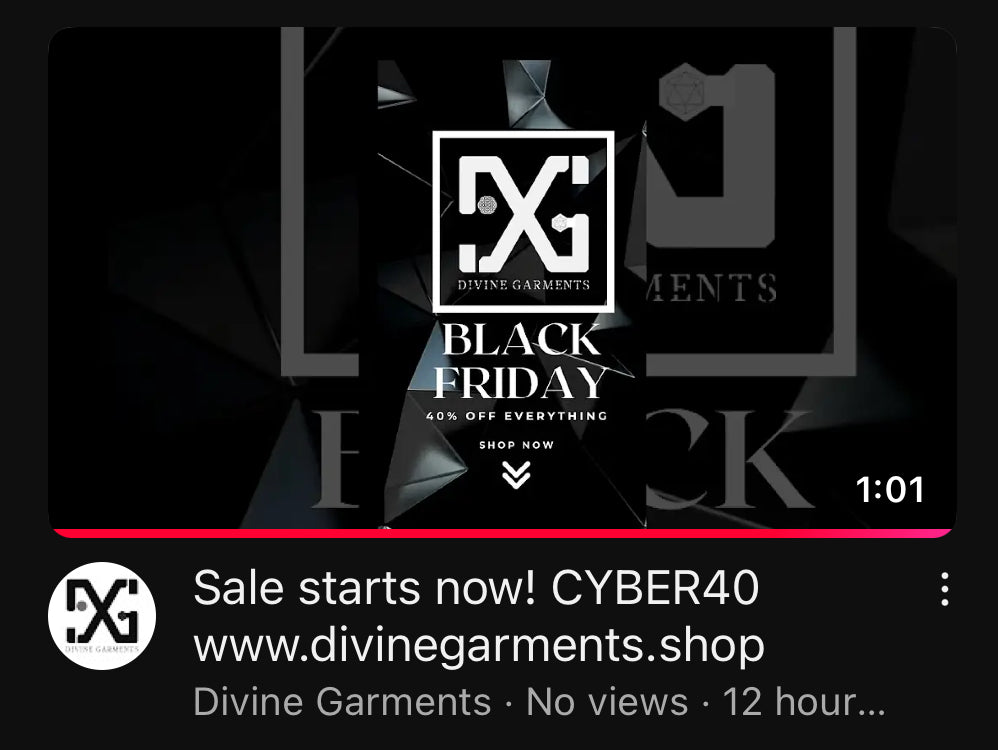 Load video: Sale starts now! CYBER40 www.divinegarments.shop